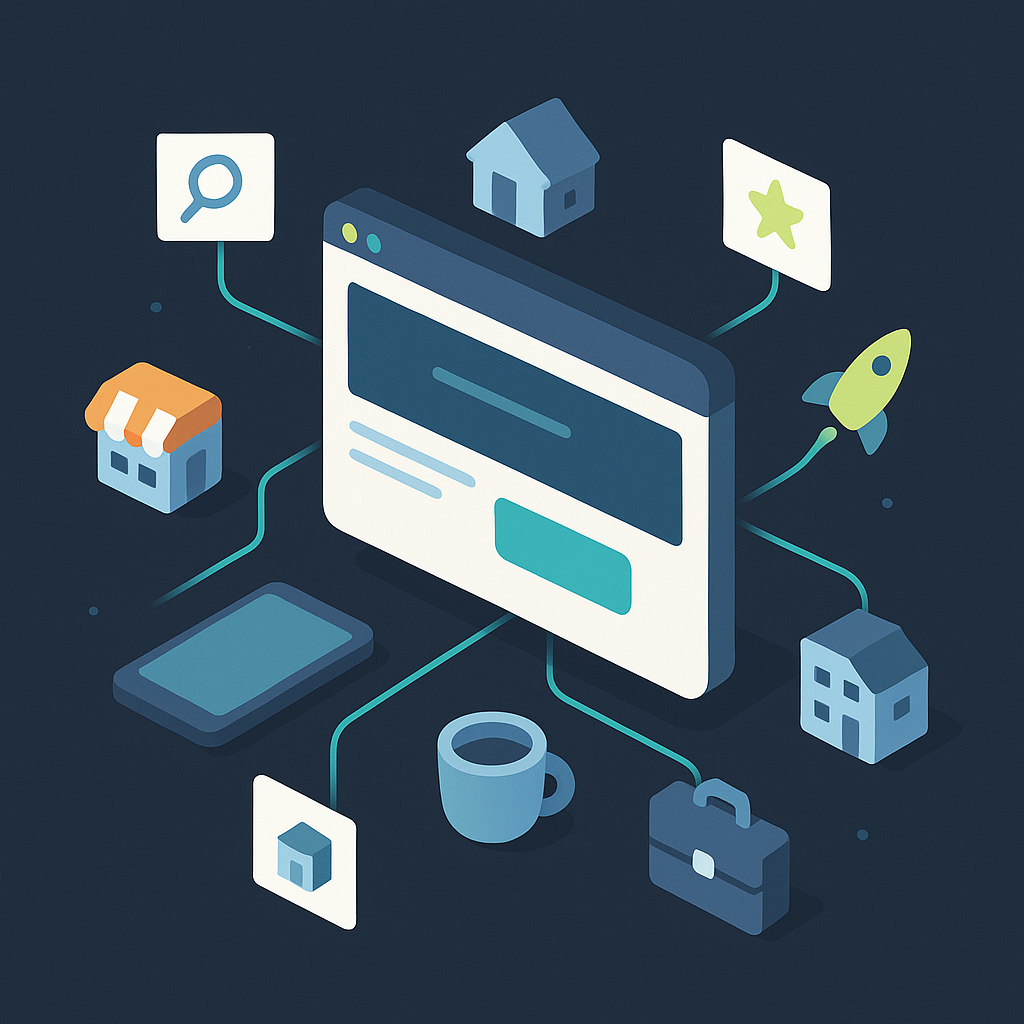 Screenshots of portfolio and client-style websites